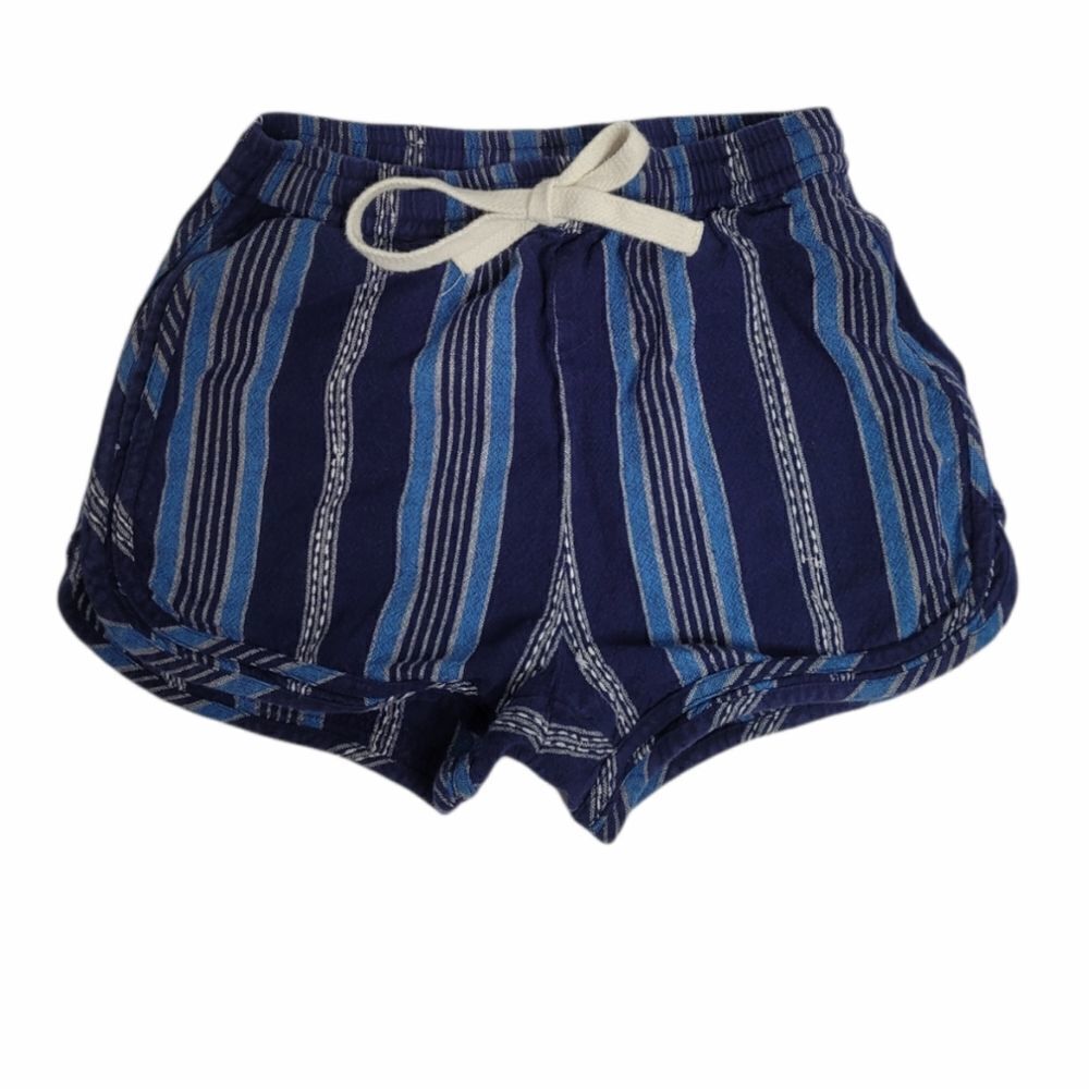 WARM blue pull‎ on striped cotton drawstring shorts XS